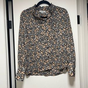 Women’s Nili Lotan x Target Floral Long Sleeve button Down Top- size medium